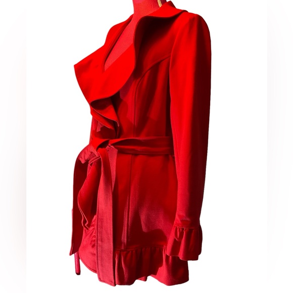 INC red ruffle coat M - Picture 2 of 9